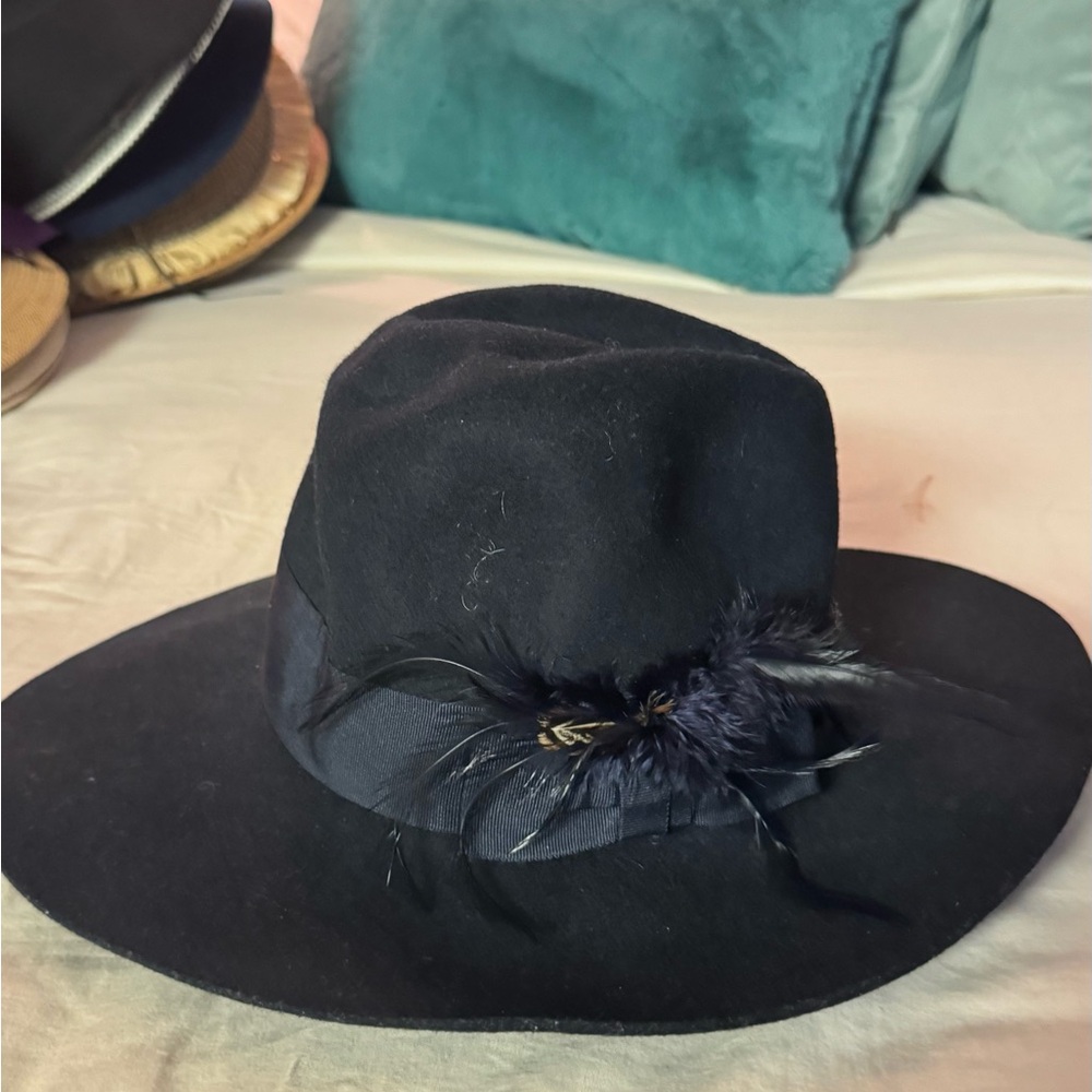 H&M Black Women's Hat with Feather Detail